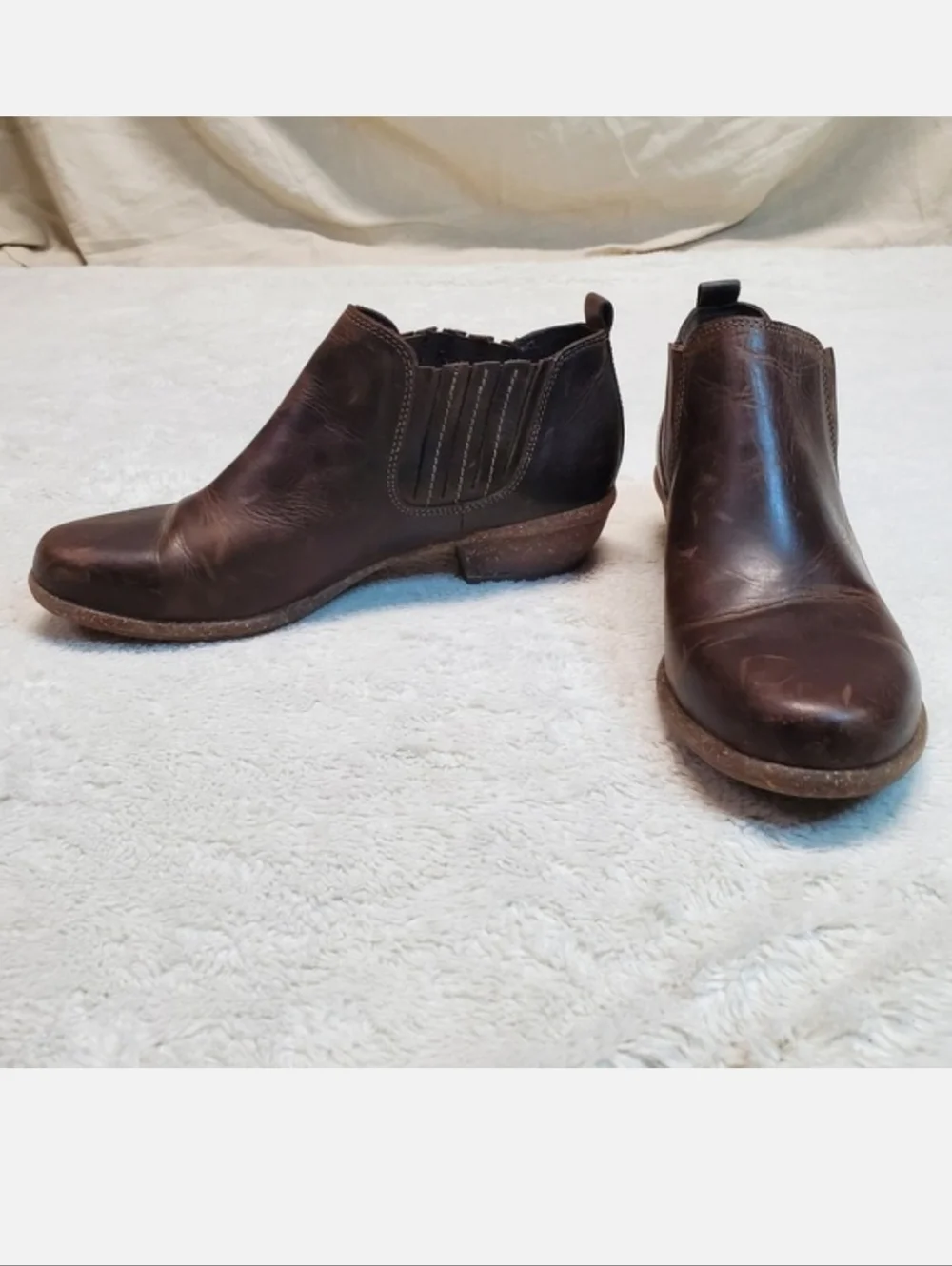 Clarks Brown Leather Jade Festival Boho Classic‎ Classic Preppy Ankle Boots 8